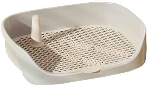 Bac de Toilettes pour Chiens 15.8x11.8x4.3 - Entraînement en Plastique Sécurisé Amovible - Potty Intérieur Lavable pour Petits Chiens et Chiots - Blanc