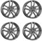 4x Rial Felgen Alufelgen Astorga 6.0Jx16 ET43 5x112 graphit kompatibel mit VOLKSWAGEN Caddy Cross Touran E-Golf Golf Jetta Passat T-ROC T-Ro