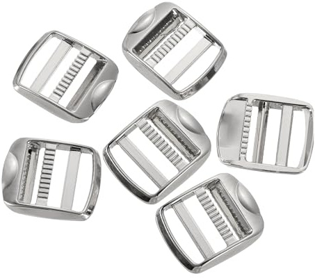 sourcing map Metal Ladder Lock Slider, 6Pcs Zinc Alloy Buckle Adjuster Webbing Strap Release Buckles for Backpack Strap Replacement