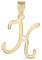 Amberta 9 Karat Gold Italian Charms Anhänger für Damen und Herren | Buchstaben Anhänger Gold | Buchstabenanhänger Für Ketten | Alphabet Anhänger Gold: Charm Buchstabe Gold Letter K