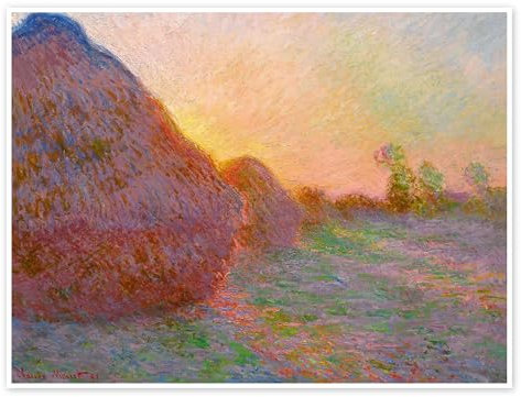 Getreideschober Poster von Claude Monet 90 x 70 cm Orange Wandbilder Wanddeko