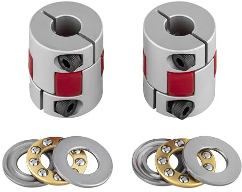 Turmberg3D - Präzisions Wellenkupplungs Set für 3D-Drucker – Klauenkupplung mit Axiallager für Nema Schrittmotoren, verhindert Z-Wobbling & erhöht Z-Achsen-Genauigkeit (5x8mm)