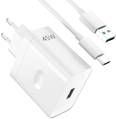 45W Cargador USB y Cable USB C para OPPO A60 A80,SUPERVOOC Carga Rápida Adaptador Cargador y Tipo C Cable 1Metro para OPPO Reno14F 13F 12F Find N2 N3 Flip OPPO A5 A3 Pro F29 A79 A40 Pad realme 14 Pro