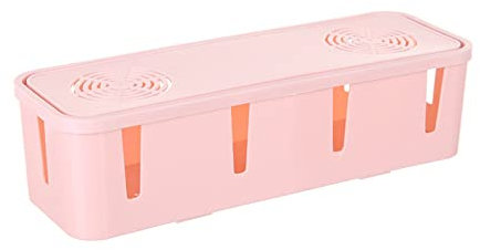 CYMMIYT Steckdosenbox 1 Stück Sicherheitskabel-Aufbewahrungsbox, staubdicht, Ladegerät, Kunststoff, ordentliches Aufbewahrungsgerät, Kabelmanagement, Steckdose, Heimdekoration(Pink)