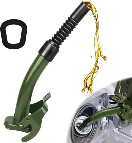 Einfüllstutzen Kanister - 26cm mit Anti-Leck-Gummischeiben Passend für 5, 10 und 20 L Metallkanister Kraftstoffkanister Benzinkanister