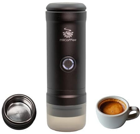 MiiCoffee Eon - Cafetera de viaje portátil con autocalentamiento y carga USB-C (gris)