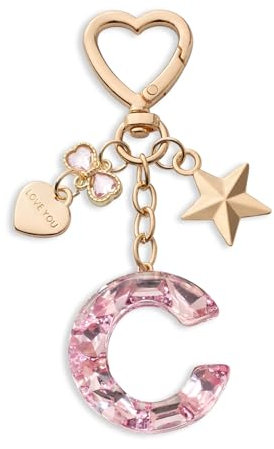 CHUQING Porte-clés lettre rose avec initiale avec lettres pour filles et femmes, Kc-zw-c, S