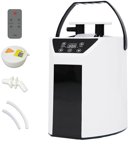 SaunaResearcher - Vaporiera per sauna da 3 l, grande capacità, portatile, per sauna, in acciaio inox, leggera, con timer e display per ingranaggi, per rilassarsi, con telecomando