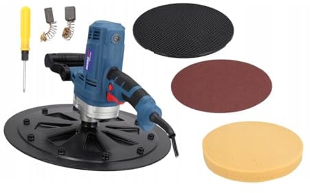 Macchina per la lavorazione delle pulizie forte 750 W, 375 mm, spugna, carta, piatto abrasivo DEDRA, cavo lungo 5 m, 110 RPM, peso 5,7 kg, facile e veloce sostituzione del disco