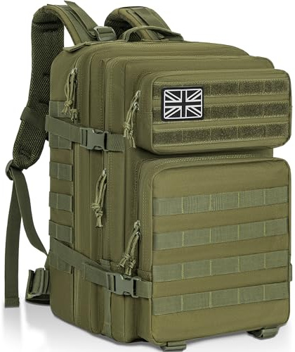 OUUTMEE Military Tactical Backpack(25L/35L/45L/50L), MOLLE Rucksack for Men & Women, Army Assult Camouflage Hunting Daypack 3 Day Bug Out Bag Laptop Bag for Hiking, Travel,Camping & Outdoor Adventures