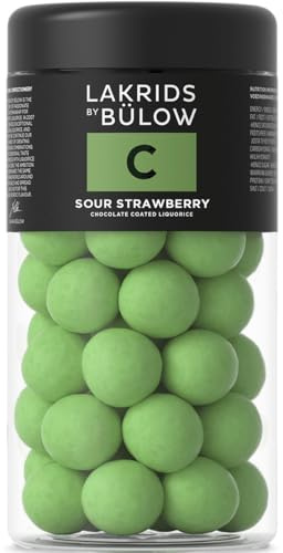 LAKRIDS BY BÜLOW - C - Sour Strawberry - Rote Lakritze umhüllt von Weißer Schokolade, sauren grünen Erdbeeren und einer knusprigen Zuckerhülle