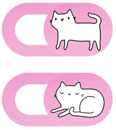 DIYEAH 2pcs Laptop Webcam Cover Slide Privacy Camera Cover for Computers Thin and Cat Design