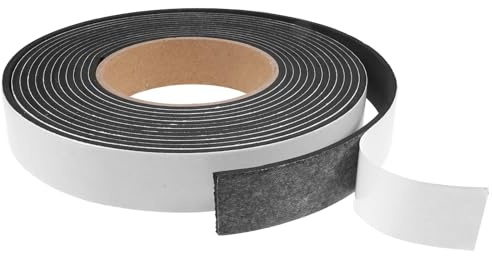 Bande d'étanchéité autocollante en caoutchouc mousse, 15 mm de large x 5 mm d'épaisseur, 5 m de long, joint de fenêtre autocollant efficace en mousse pour portes, fenêtres et isolation phonique