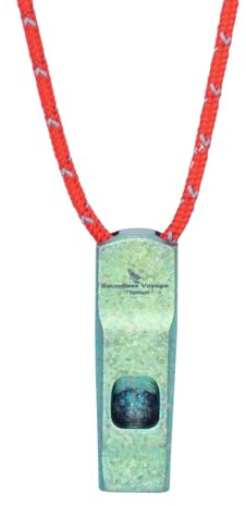 iBasingo 120dB Titanium Notfallpfeife für Survival Camping und Sport Hochwertige Sicherheitspfeife aus TA1 Reintitan mit reflektierendem Band (8g ultraleicht) in verschiedenen Farben Ti9020O