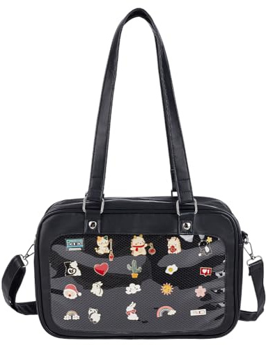 FINGERINSPIRE 240x345mm Ita Umhängetasche Mit Großem 163x287mm Sichtfenster Pin Aufbewahrungstasche Aus PU Leder Für Anime Conventions Und Andere Veranstaltungen Ideal Zur Aufbewahrung