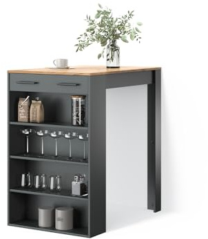 Livinity Bartisch Regusa, Anthrazit/Goldkraft Eiche, 67 x 100 cm