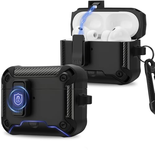 Anlinser Custodia per AirPods Pro 3, Cover Protettiva Compatibile con MagSafe, Blocco Magnetico con Supporto per Telefono, Giallo