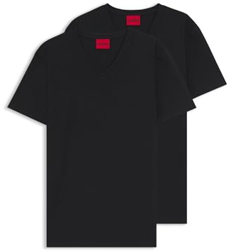 HUGO Mens V Two V-Neck T-Shirts in Stretch Jersey