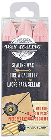 Manuscript Siegelwachs mit Docht – (3 Stück) rose