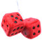 Plüschwürfel Ein Paar Aufhängen Fuzzy Plüsch Würfel mit Punkten für Auto innen Ornament Dekoration 7.5cm, Schwarz/Weiß/Gelb/Rot
