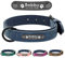 Didog Soft PU Leather Padded Custom Dog Collar with Personalized Nameplate and D Ring, Engraved Dog Collars for Small Medium Large Dogs,Blue,S