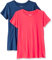 Amazon Essentials T-Shirt Tecnica Girocollo Elasticizzata Asciugatura Rapida (Anche in Taglie Forti) Donna, Pacco da 2, Blu Marino/Rosa Brillante, XXL