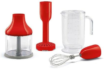 SMEG HBAC01RD | Ensemble d'accessoires pour mixeur plongeant | Couleur : Rouge