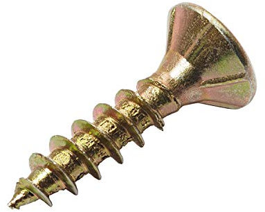 Spanplattenschrauben 4,5 x 20 mm Holz Schrauben Torx verzinkt gelb Flach Senkkopf Fräsrippen