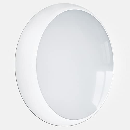 LEDBRITE LED Ceiling & Wall Light White Bulkhead CCT Switchable 3000K / 4000K / 6400K 18W Round IP65 Weatherproof