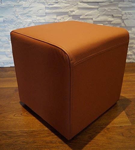 Quattro Meble Echtleder Hocker 40x40x40cm Sitzhocker Rindsleder Sitzwürfel Fußhocker Polsterhocker Echt Leder Puff