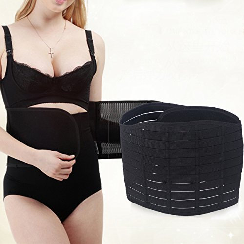 Healifty Postpartum Bauchband nach Geburt Damen Bauchweggürtel Bauchgurt Bauchbinde Postpartale Taille Trimmer Unterstützung Gürtel für Damen Body Shaper - Größe L (Schwarz)