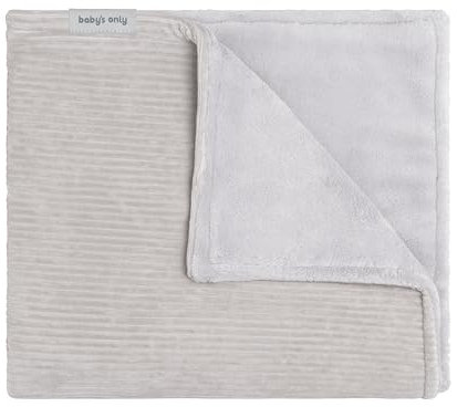 Baby's Only - Kinderdecke Sense - Kuscheldecke für Gitterbett - Mit Teddyfutter - Gitterbettdecke aus Baumwolle - Für Jungen und Mädchen - 100x135 cm - Kieselgrau