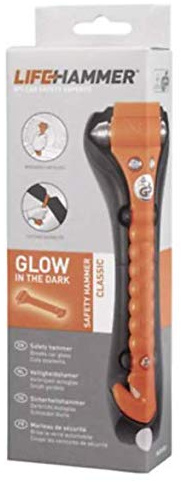 LifeHammer Classic Glow-O Marteau d'urgence avec support, coupe-ceinture
