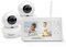 Babysense Moniteur Vidéo pour Bébé, Babyphone avec Écran Divisé 4,3“ et 2 Caméras, Veilleuse Réglable, Conversation Audio Bidirectionnel, Fonction PTZ, Longue Portée, Vision Nocturne, Berceuses