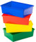 Gatton Design Storage Baskets Set of 4, Multiple Colour Plastic Boxes for Shelves, Kitchen, Cupboard, Bathroom, Office, School & Home Organiser, 41.5cm (L) x 29.5cm (W) x 12.5cm (H), Size Large