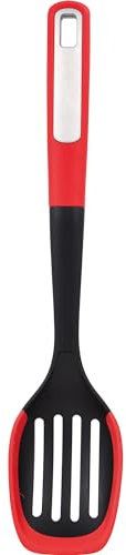 BERGNER Q3682 Cuchara de cocina ranurada 34x7.2x3.9cm Black&Red colección Mars, Nylon