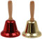 2 Stücke Weihnachten Handglocke Messing Tischglocke Weihnachtsglocke Tischklingel Hand Glocke Rezeption Klingel für Kinder Nikolaus Kostüm Hund Schule Hotel Restaurant (Golden Rot)