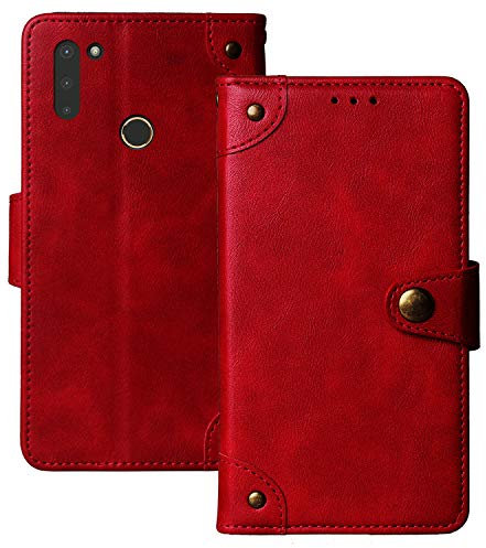 Lankashi Flip Brief Tasche Case Schütz Hülle Für Gigaset GS4 / GS4 Senior 6.3 Echt Leder TPU Silikon Schale Stand Handy Abdeckung Premium Wallet Cover Etui Handyhülle Schutzhülle (Rot)