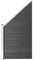 vidaXL Zaunelement Gartenzaun Sichtschutzzaun Lamellenzaun Windschutz Zaun Windschutzzaun Terrasse Stecksystem Lärmschutz WPC 95x(105-180) cm Schwarz