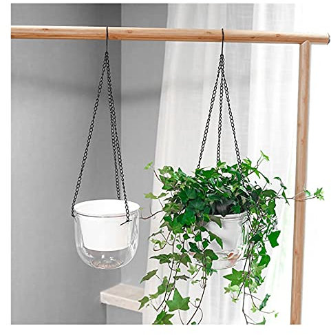 Pots de Fleurs à Suspendre Les planteurs suspendues de la fleur paresseuse absorbent automatiquement les pots de fleurs hydroponiques ronds transparents de l'eau for intérieur extérieur Jardiniere Sus