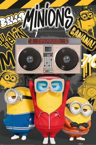 Minions - Gru's Crew - Poster Druck Plakat - Grösse 61x91,5 cm + 2 St Posterleisten Kunststoff 62 cm transparent