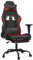 vidaXL Gaming Stuhl, Bürostuhl Drehbar Höhenverstellbar, Drehstuhl Schreibtischstuhl mit Massage Fußstütze, Verstellbar Chefsessel Sportsitz Computerstuhl, Schwarz Weinrot Kunstleder