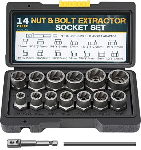 drado 13 Pezzi Set di Bussole di Estrazione, Set di Estrattori per dadi a Bullone Alto per Rimuovere le Viti Danneggiate