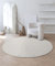 the carpet Mila - moderner Kurzflor Teppich, Wohnzimmer, Schlafzimmer, Eleganter Glanz, Glanzfaser, Hoch-Tief Effekt, Creme, 200 cm Rund