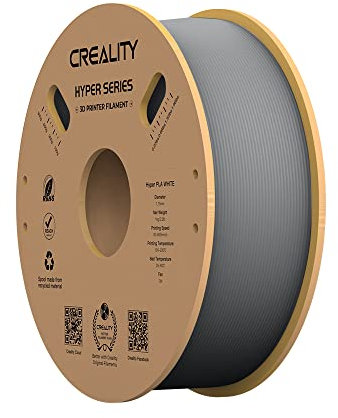 Creality Filamento Stampante 3D Hyper PLA 1,75 mm, 1kg (2,2 libbre), Progettato per la Stampa ad Alta Velocità, Precisione Dimensionale +/-0,03 mm, Maggior Parte delle Stampanti 3D e Penne (Grigio).