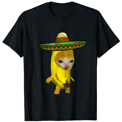 Sombrero Banana Cat Bananacat Meme Mexikanischer Hut Kitty Meme T-Shirt
