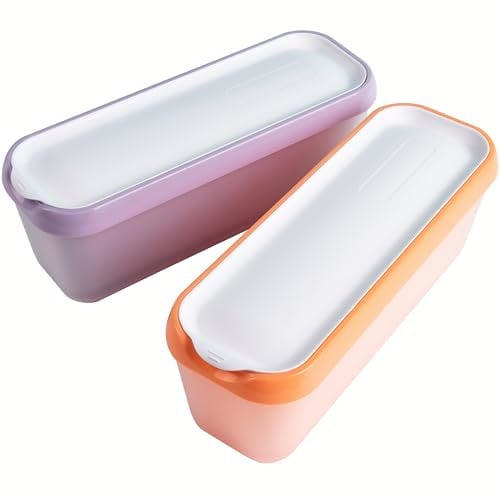 WALL QMER - Contenedores de congelación reutilizables con tapas para helado, sorbete y gelatina