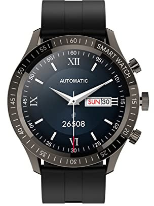 ASVIL 1.32 Inch Smart Watch 360 * 360 Pixel HD Screen IP67 Waterproof Fitness Tracker Smartwatch(One size,Black Silicone strap)