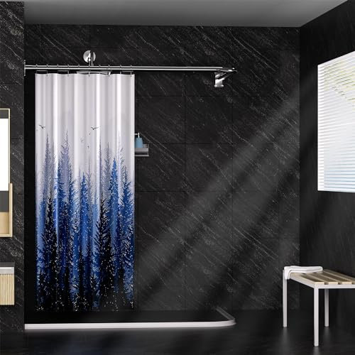 Sikaiqi L-förmiger Duschvorhang, Eckstange, Badezimmer, Badewanne, Eck-Duschvorhangstange für große Größe 70 x 160 cm, Silber mit 12 Haken