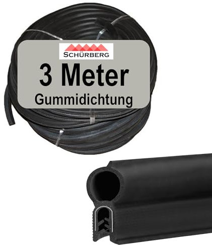 3 Meter Dichtung Kofferraumdichtung 16x30mm Gummidichtung zum aufstecken auf Blechkanten perfekt für die Verwendung im KFZ Bereich oder im Maschinen und Anlagenbau